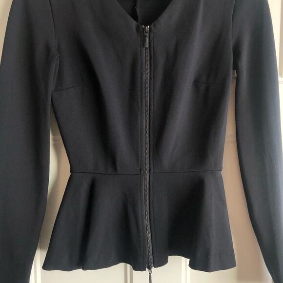 Armani Exchange peplum zip long sleeve top - Picture 4 of 8